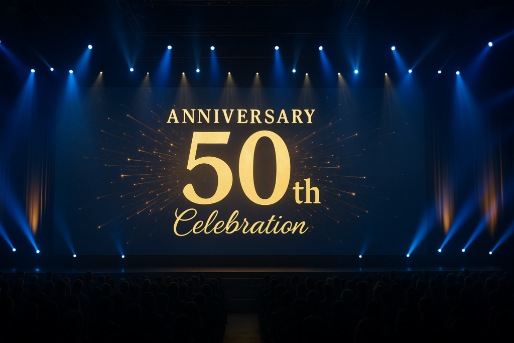 周年イベント会場のオープニング映像演出例